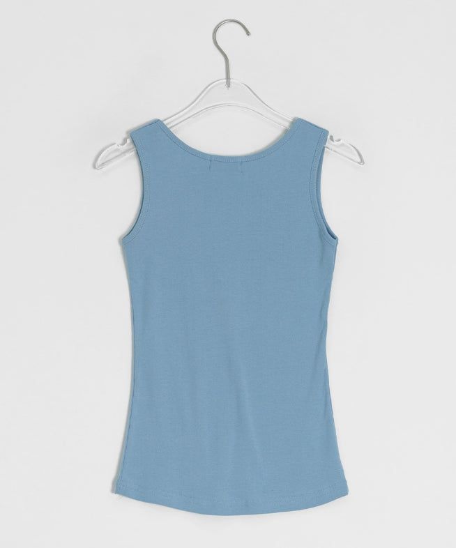 Duhin Basic Color Layered Round Sleeveless