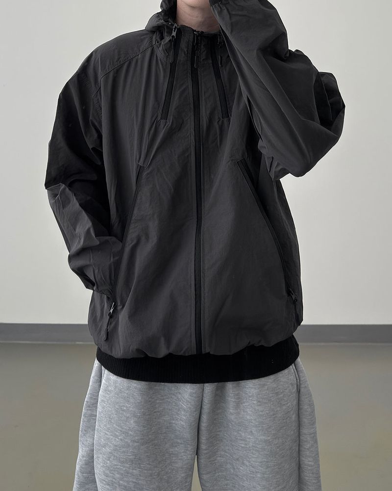CALVET Zip-Up Hooded Windbreaker