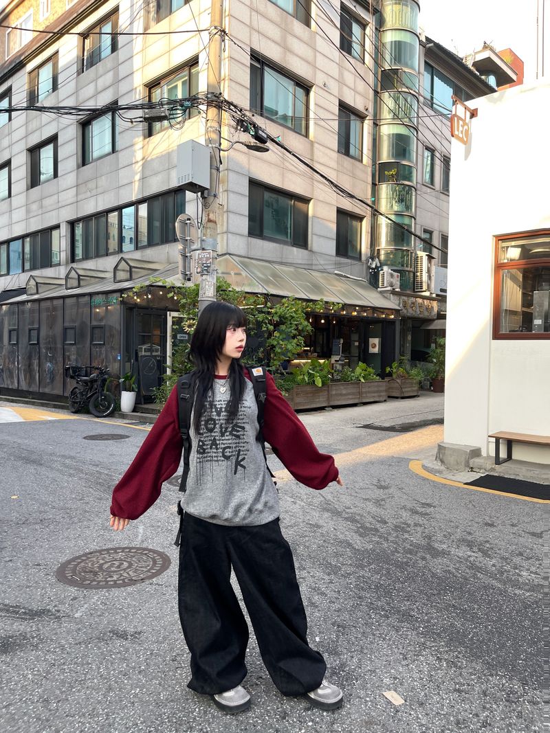 Shino raglan waffle sweatshirt 