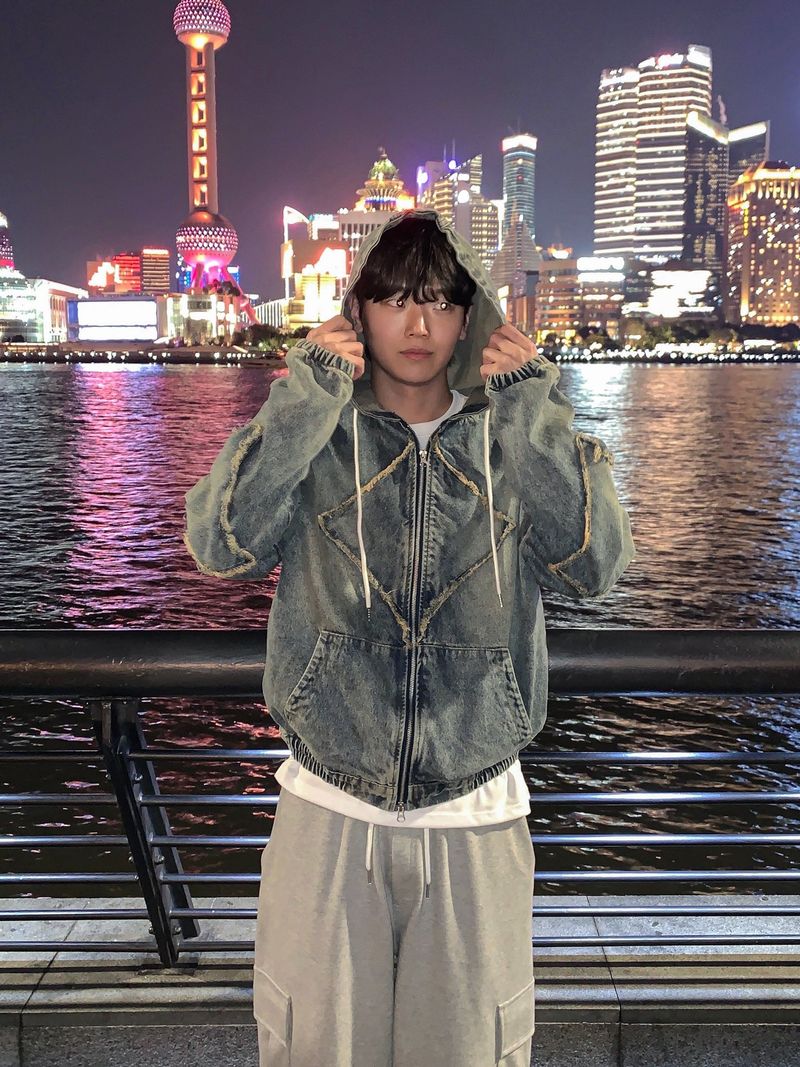 WHAT A LOOK(ワット ア ルック)の「南京ヴィンテージデニムフード付きジャケット(ジャケット/アウター)」