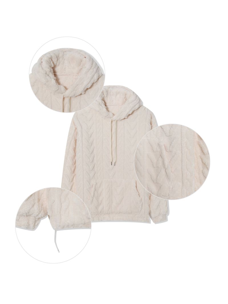 Fleece Cable Knit Hoodie (3 Colors)