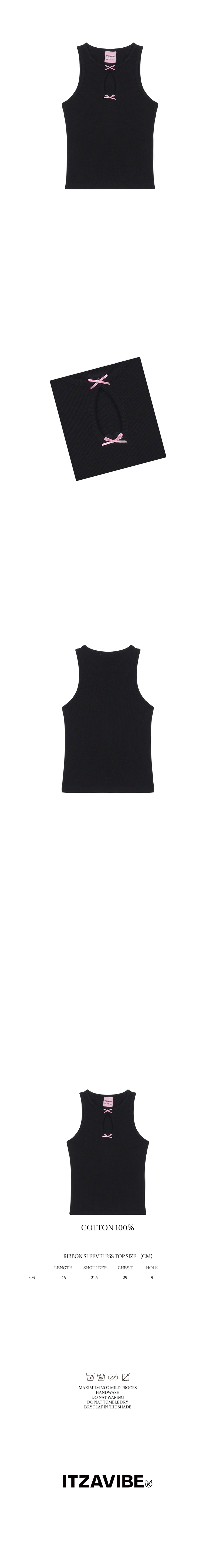 RIBBON SLEEVELESS TOP_BLACK