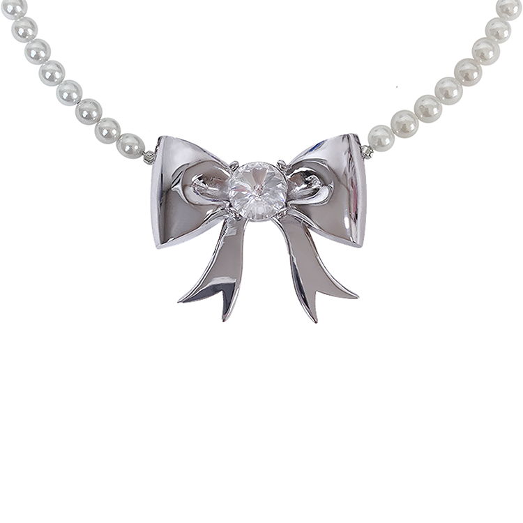 hurjaboyacc（ホジャボーイアクセ）の「Big ribbon pearl necklace（Accessories）」