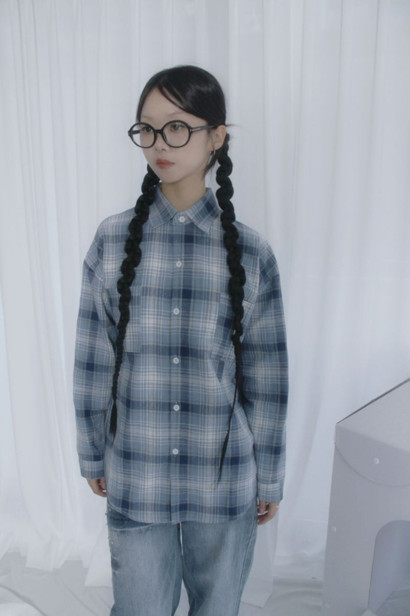 Checkered Over Fit Collar Shirt