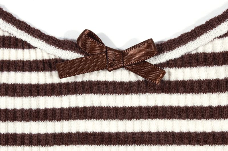 STRIPE RIBBON SLEEVELESS_Brown