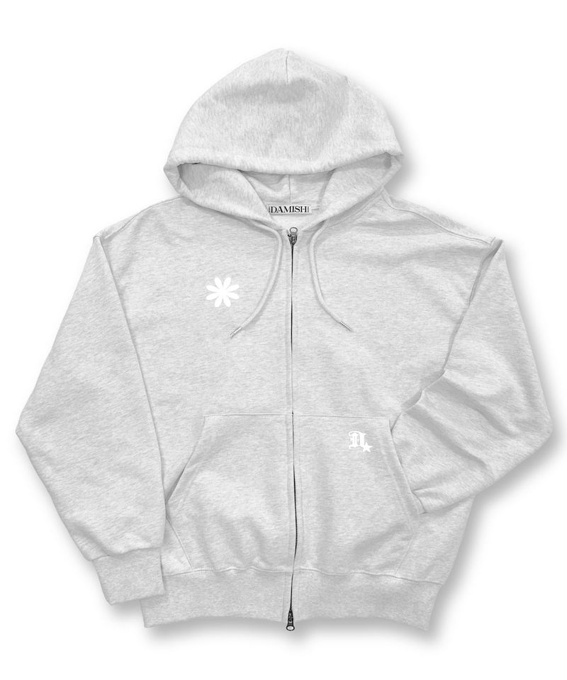 DAMISH（ダミッシュ）の「Symbol Logo Twoway Hoodie Zip-up_Light Gray（Tops）」