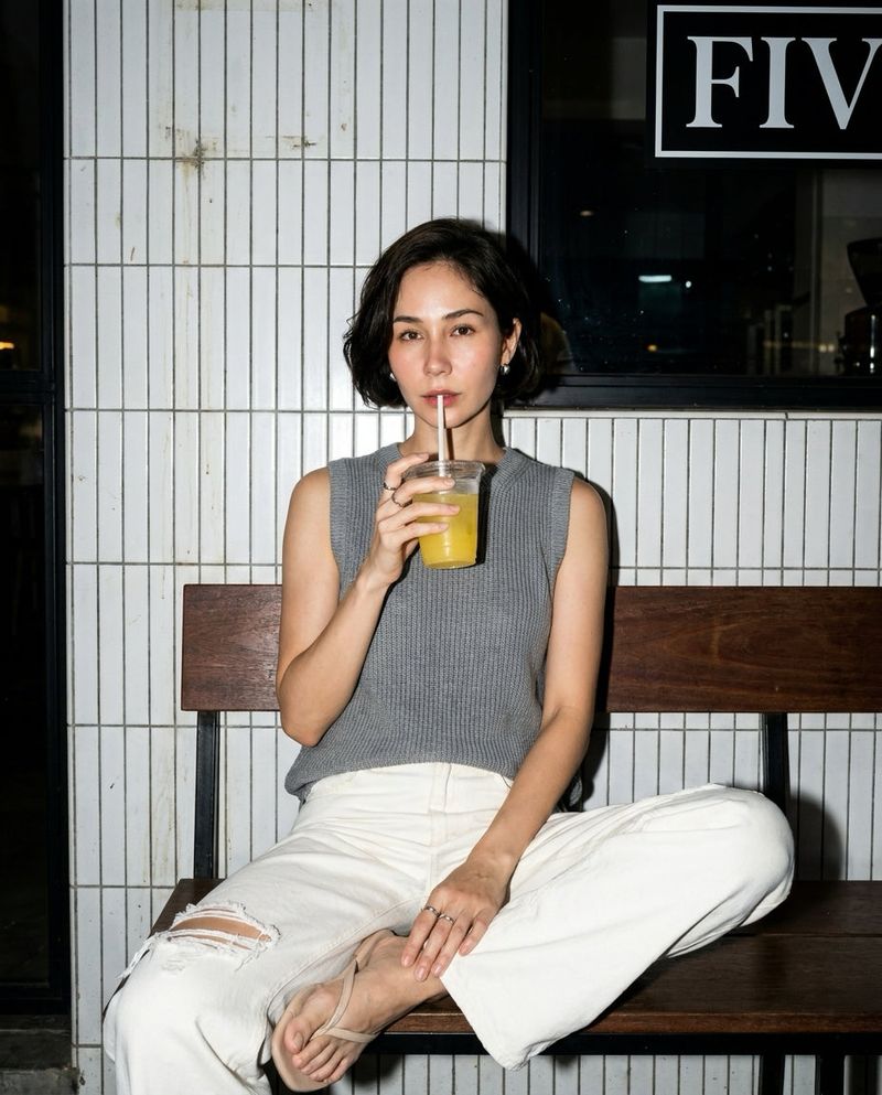 DESTROYED SLIM WIDE FIT DYING PANTS_ Cream White code 6836