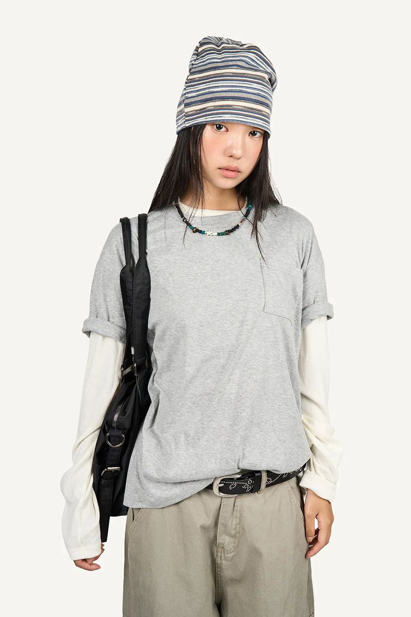 Raucohouse（ラウコハウス）の「Layered T-shirt Set (Short Sleeve + Long Sleeve)（Tops）」