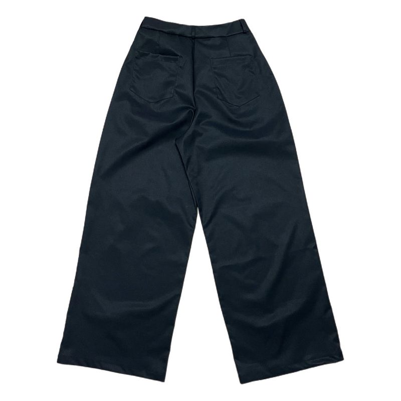 Close Pintuck Wrap Two Button High Waist Long Wide Pants
