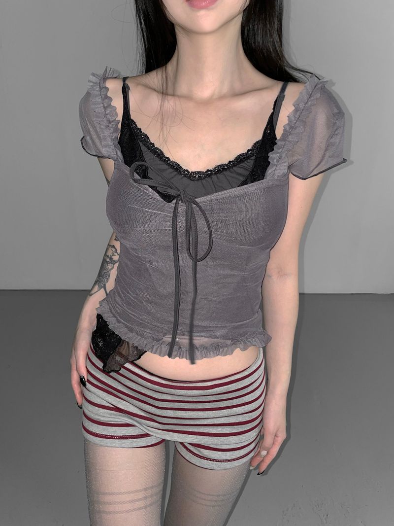 lud double lace top(3color)
