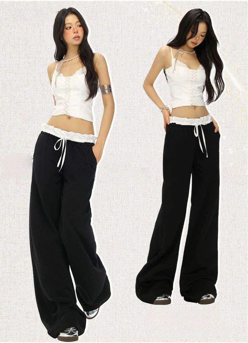 Double Waist Set-Up String Jogger Pants
