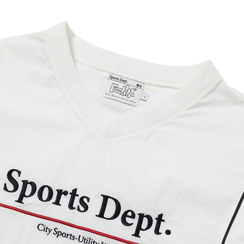 Sports Dept Logo Piping Nylon Pullover - White