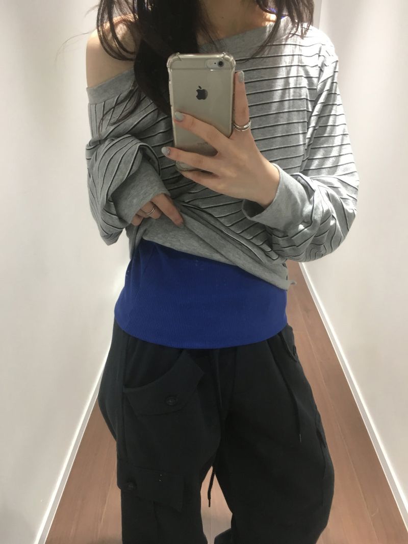 Denti Stripe Button Long Sleeve (2color)