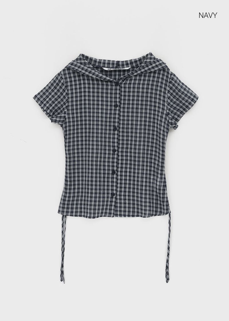 [MADE] Penco Check String Hooded Shirt