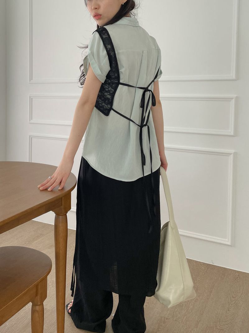 Wrinkle Wrap Layered Wide Pants