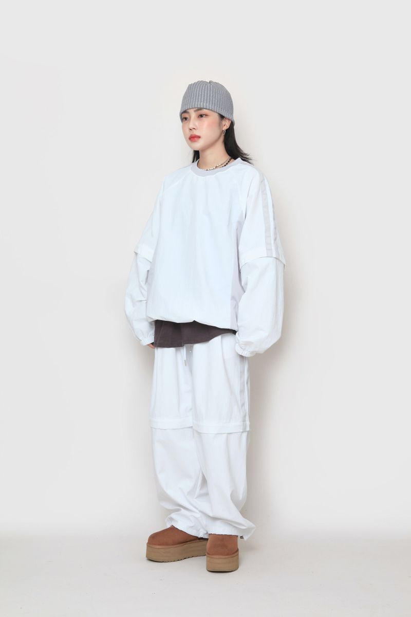 two-way nylon sweatshirt