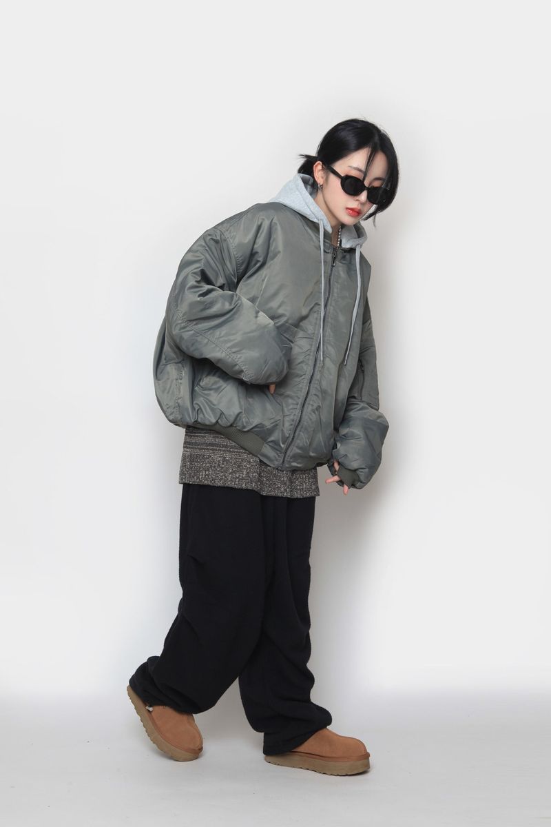 Hooded aerial jumper padding