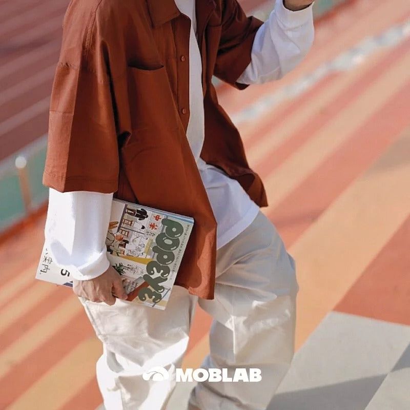 Oversized shirt with hidden pockets