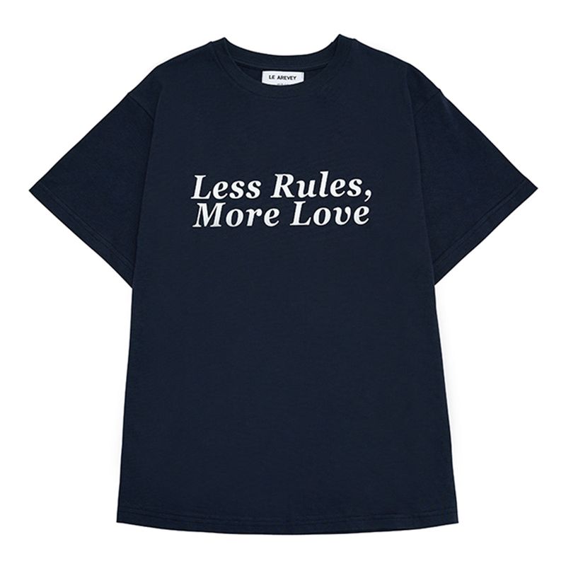 LE AREVEY（アルヴェイ）の「 LESS RULES MORE LOVE T-SHIRT NAVY / WHITE [WOMAN]（Tops）」