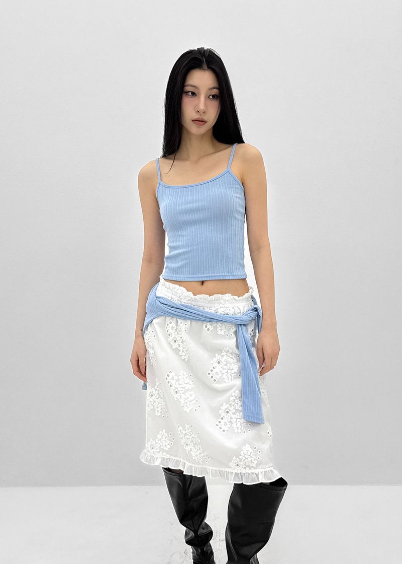 BLACKUP（ブラックアップ）の「[MADE] Fluffy Layered Ribbed Sleeveless Top (Set Available)（Tops）」