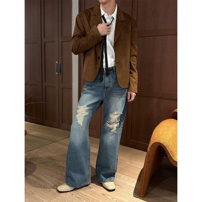 [F/W] Crop suede blazer(2color)