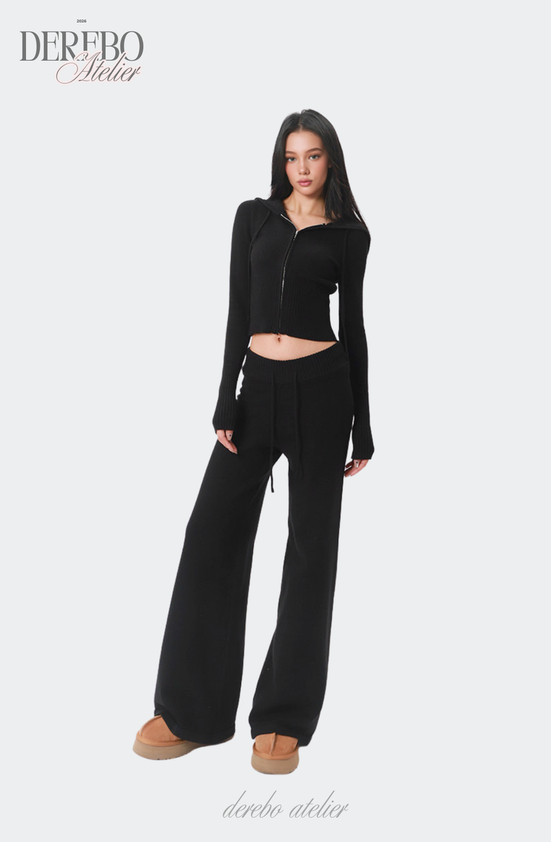 Cozy Knitwear Zip-up Training Set-up (PANTS)