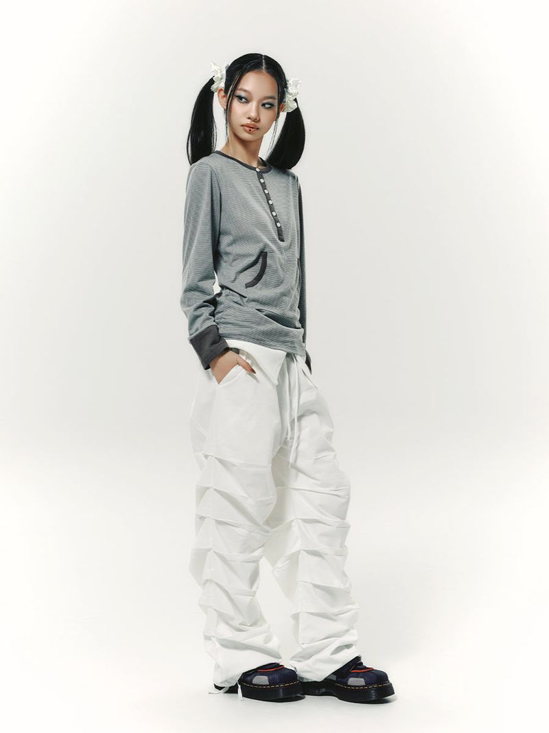 TUCK PANTS WHITE