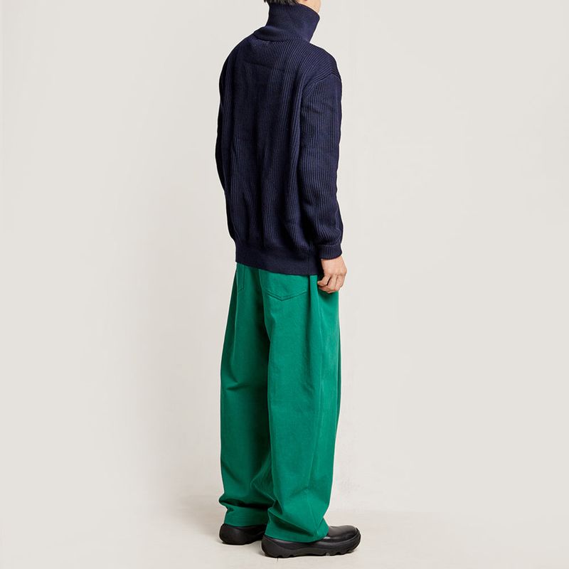 DAMP WIDE FIT ONE TUCK PANTS_GREEN