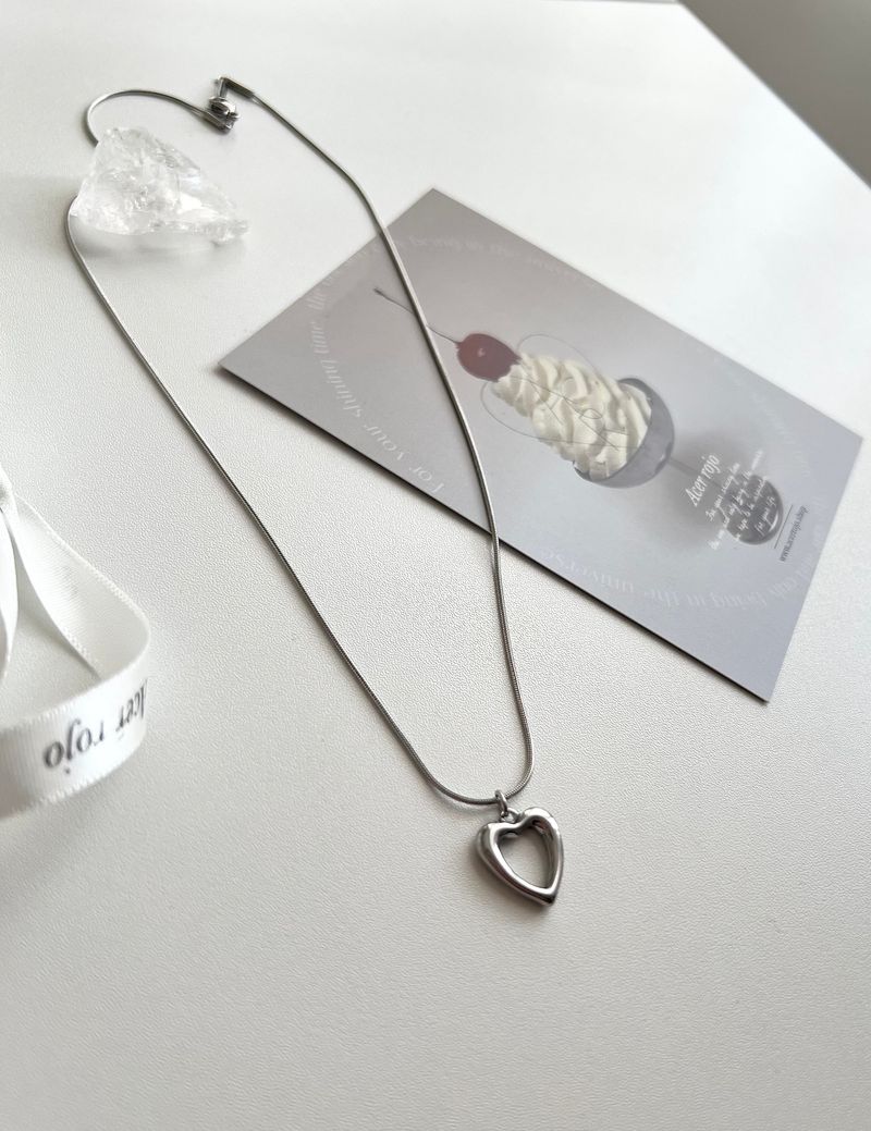 Hui Space Heart Stainless Steel Snake Strap Coin Layered Necklace