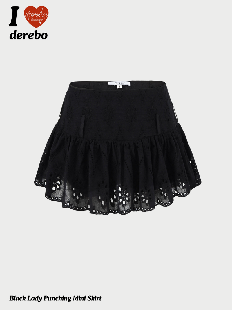 dereborujo（ドレボルゾー）の「Black Lady Punching Mini Skirt（Skirts）」