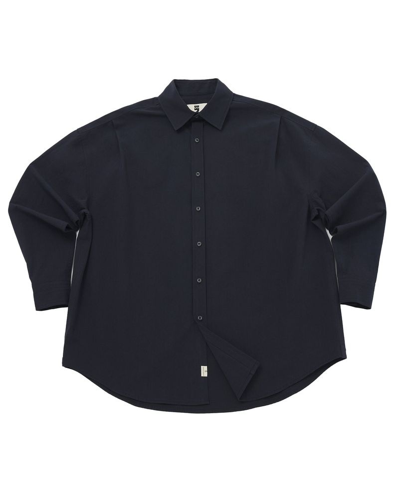 EARTH-COLOR PLEATS SHIRT (Deep Ocean)