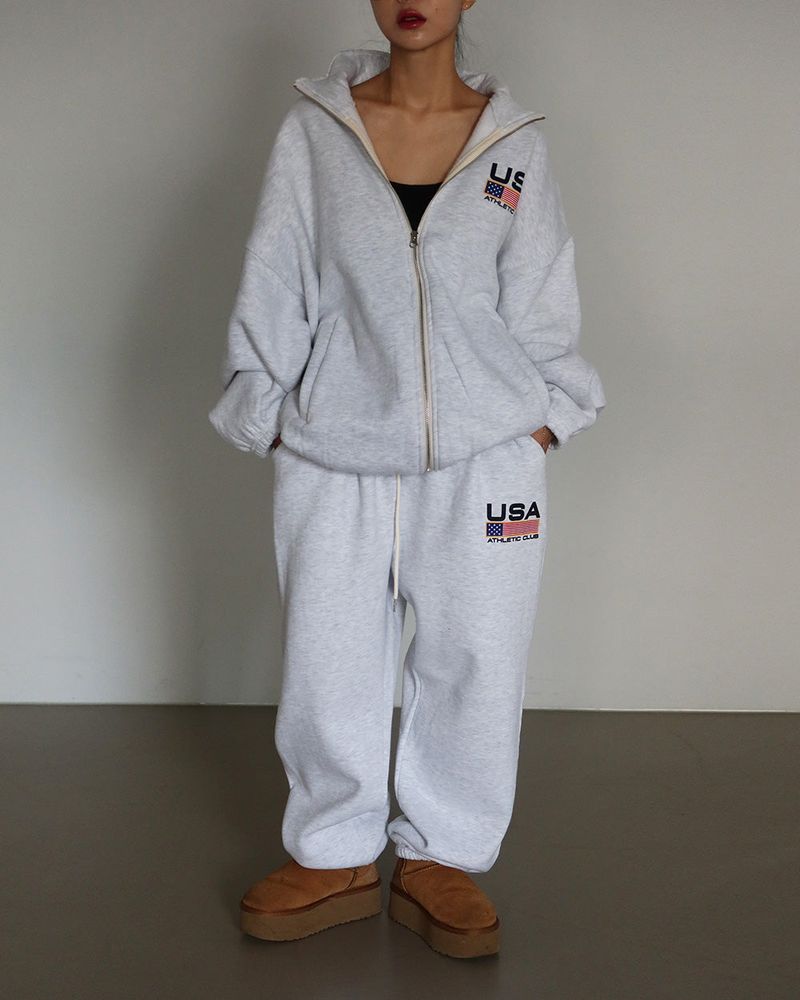 [UNISEX] American fleece zip-up jacket