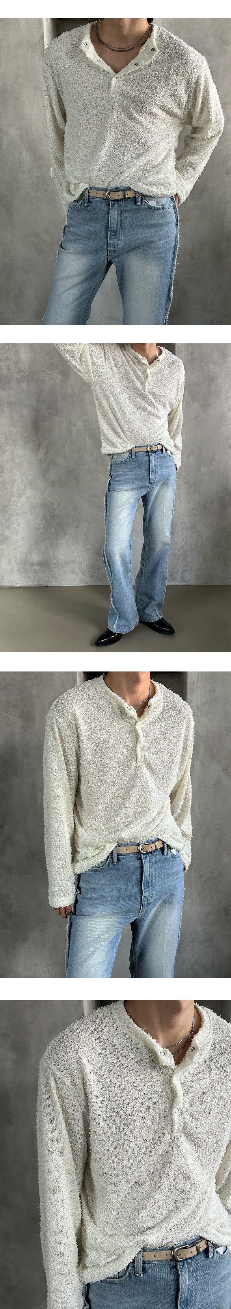 [S/S] Boucle henry neck long sleeves(4color)