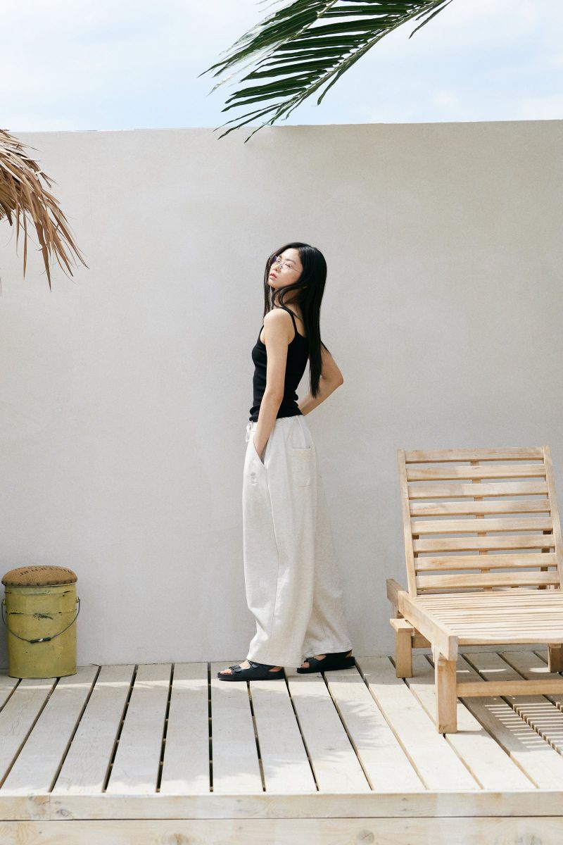 PIN-KNIT BALLOON PANTS (Oatmeal)