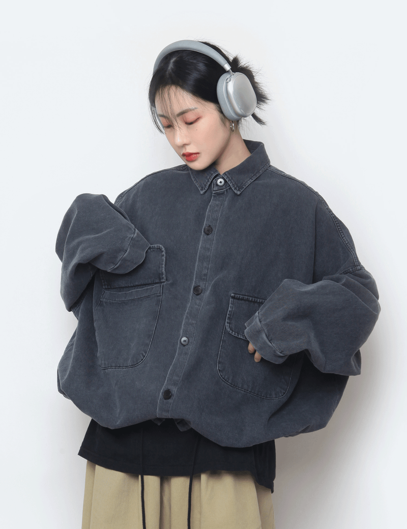 nutellike(ヌテールライク)の「String balloon denim shirt(Tops)」