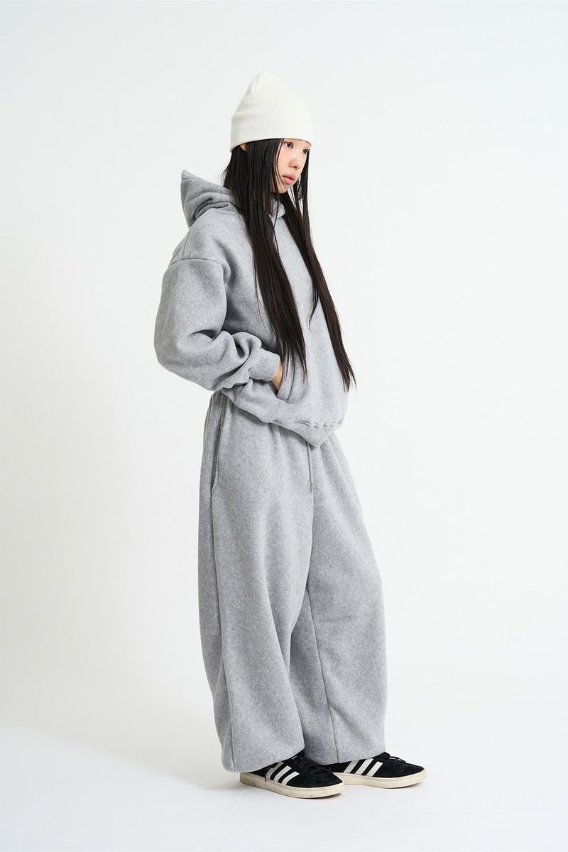 Fleece banding jogger pants