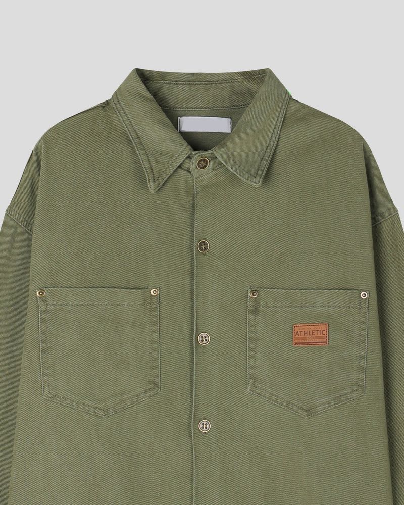 Drain Patch Work Shirt Jacket