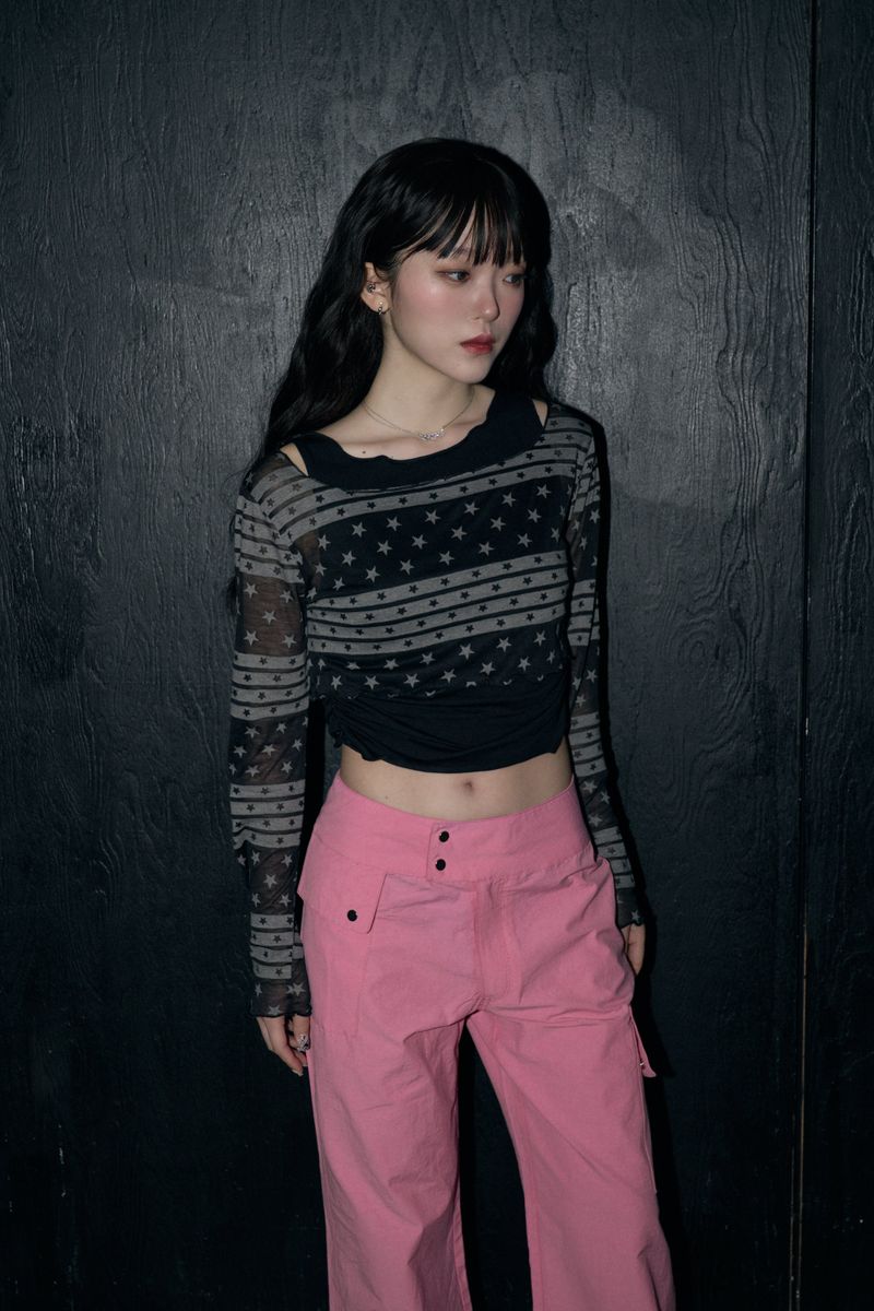 star layered top - black