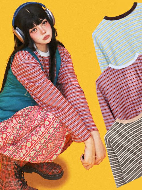 KUO（クーオ）の「milk striped T (3color)（Tops）」