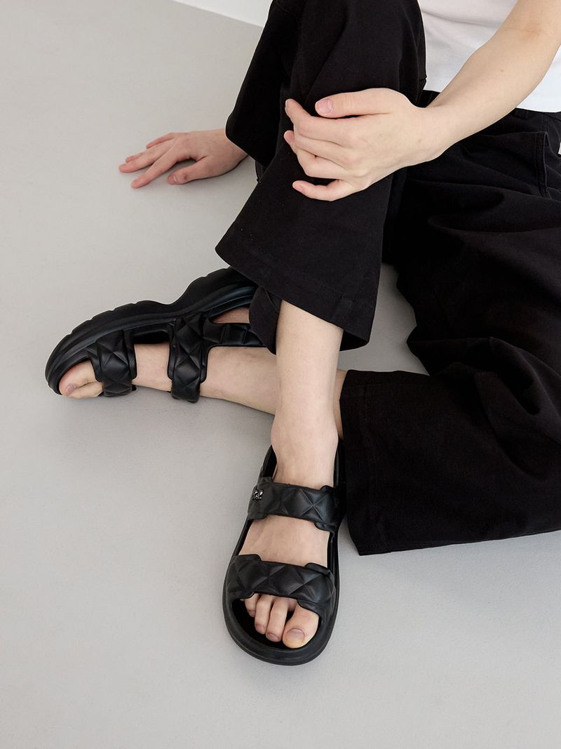 Pepper Salt Sandals - Black