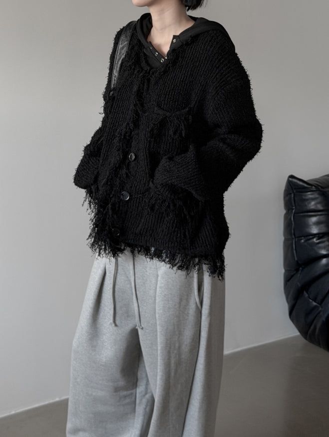 mnem（ムネム）の「Flat Tweed Knit Cardigan（Tops）」
