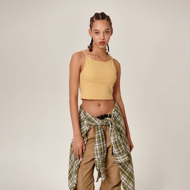 Tiam Crop Bra Top Yellow