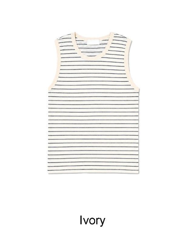 Rubber striped sleeveless top