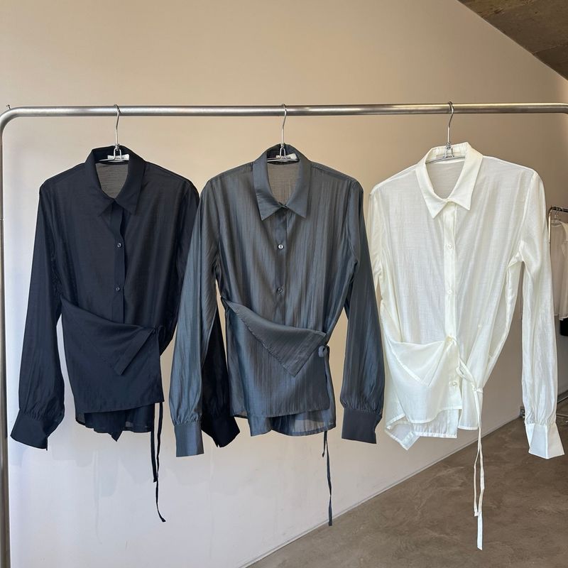 Sheer Wrap Shirt - 3colors