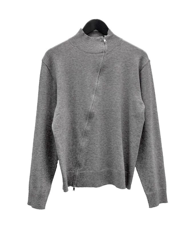 (unisex) Oblique two-way knit zip-up