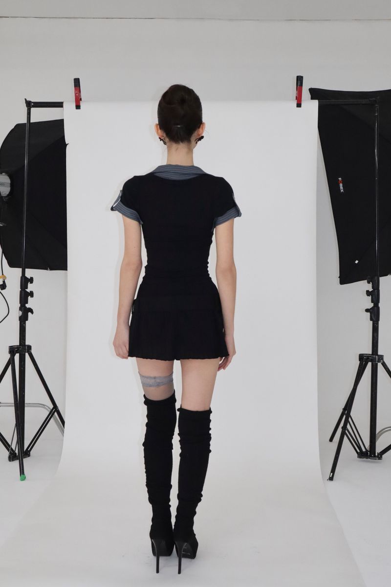 STUDY WASIT BELT DRESS [BLACK]