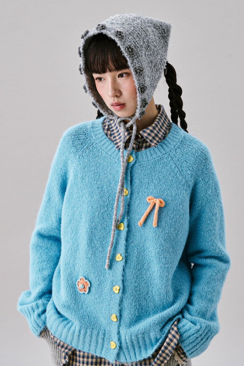 Boucle Flower Bonnet [Gray]