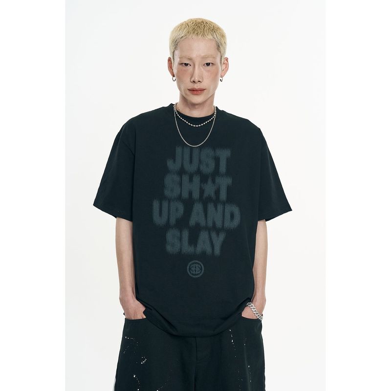 EASY NO EASY(イージーノーイージー)の「Kandi Blur Short Sleeve - Black(Tops)」