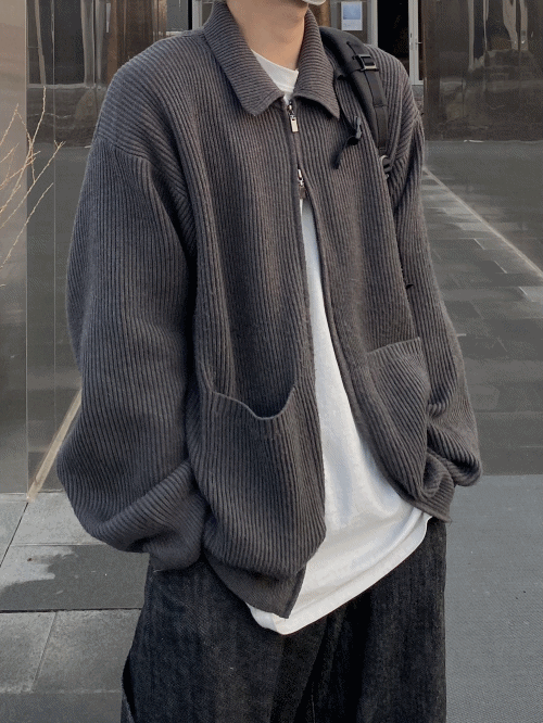 UNAIDUN(アネイダン)の「Two-way collar full knit zip-up(Tops)」
