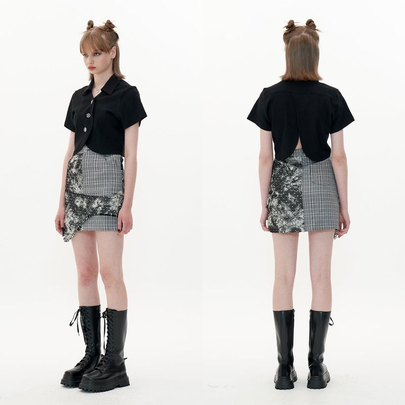 Frill Skirt [Tie-dye check]